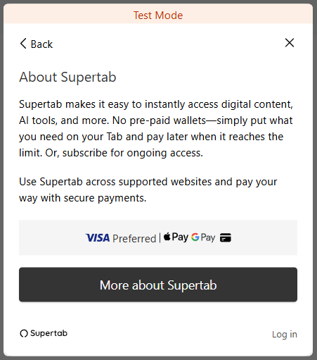 About Supertab dialog